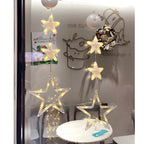 Christmas 3pcs LED Light Star Hanging Tree Sucker Window Ornaments