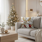 Set von 4 Weihnachts-velours Kissenbezügen mit einzigartigen festlichen Designs