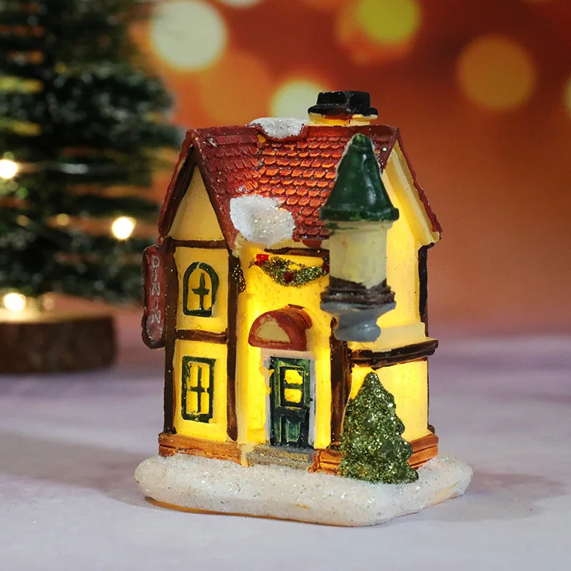 LED Christmas Decoration with Battery – Lit Decorative House for Festive Atmosphere