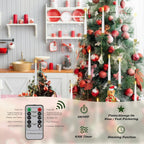 LED Christmas tree candles with crystal ball – Realistic flame effect