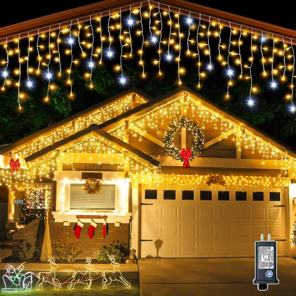 WinterGlow Light Curtain – Warm White Weatherproof LED Christmas Curtain