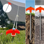 Rotatable tent pegs with thread