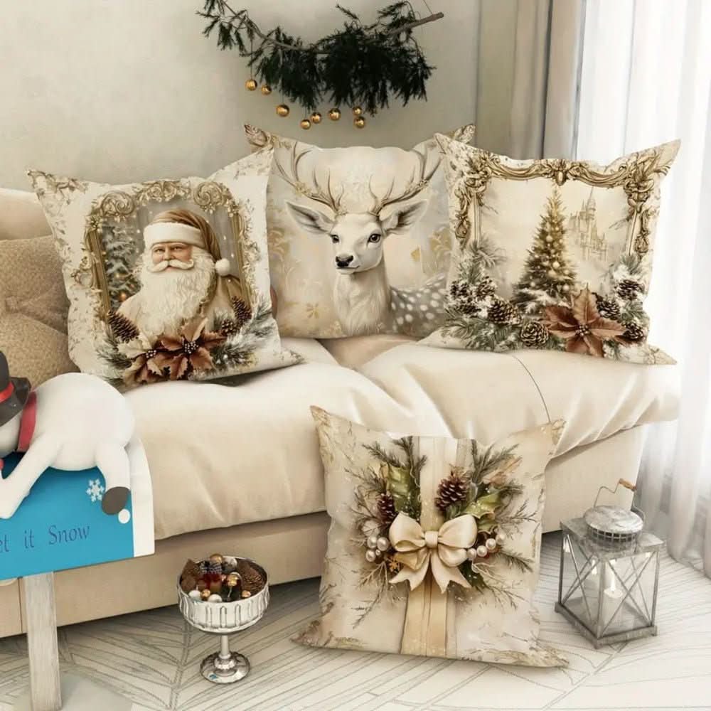 Christmas cushion covers with festive motifs