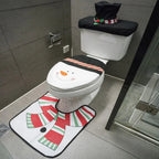 Kerst Toiletbrilhoezen Set met Kerstman – Feestelijke Badkamerdecoratie voor de Feestdagen