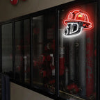 Firefighter Helmet Neon Sign