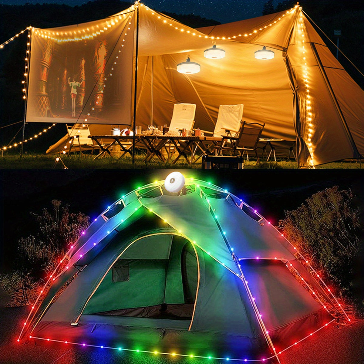 Christmas String Lights Outdoor USB Rechargeable