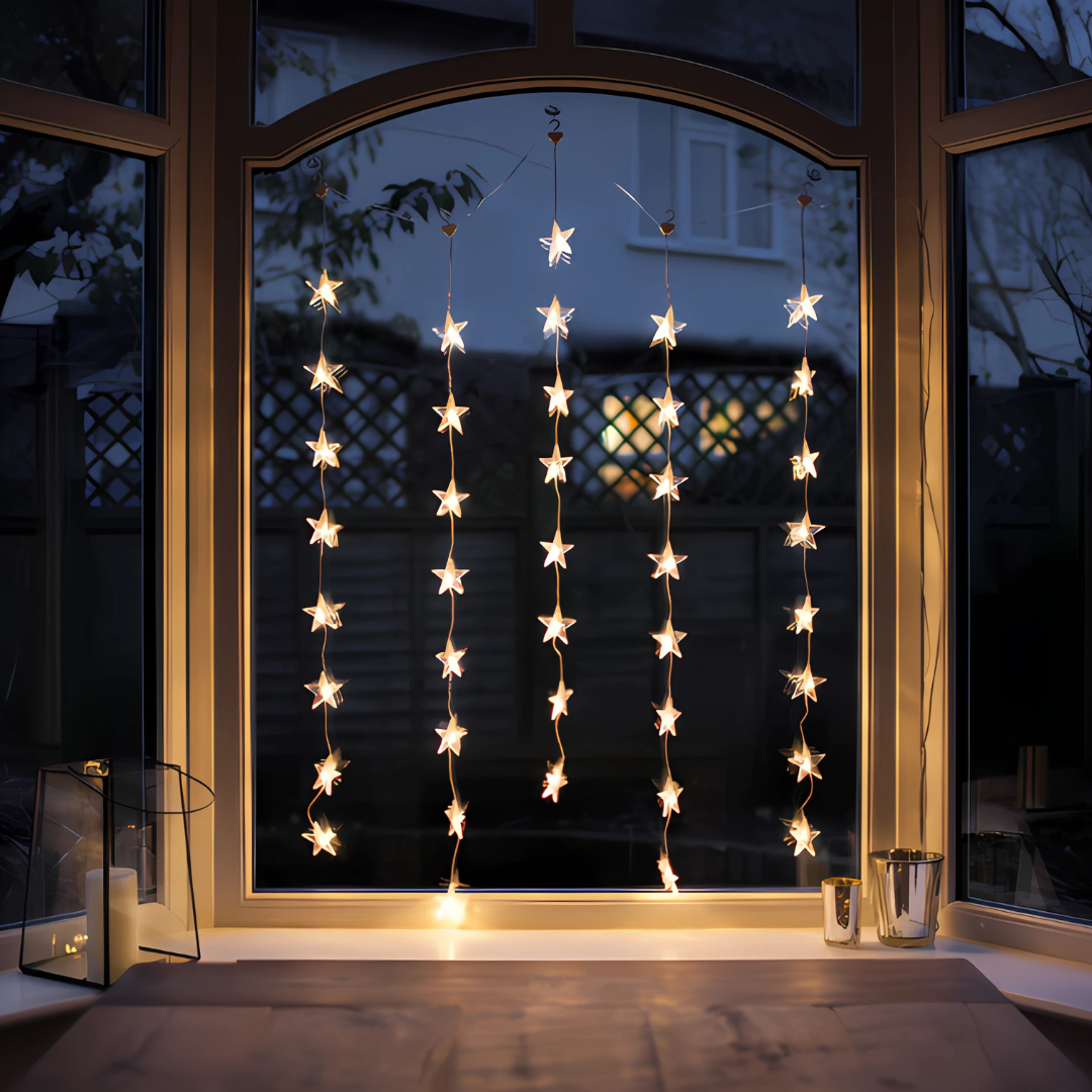 Christmas Decorations Star Curtain Lights