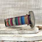 with multicolored rainbow pattern