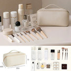 Large Travel Makeup Bag, Water-Resistant PU Leather