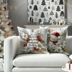 Set von 4 Weihnachts-velours Kissenbezügen mit einzigartigen festlichen Designs