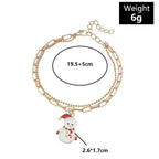 Adjustable, gold-plated, festive charm bracelet for Christmas mood