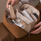 Large Travel Cosmetic Bag with Double-Layer Design