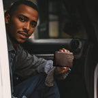 Theft-proof magnetic card holder made of genuine leather