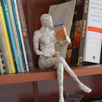 Resin Modern Reading Woman Statue Ornament in The Shape of a Scholar