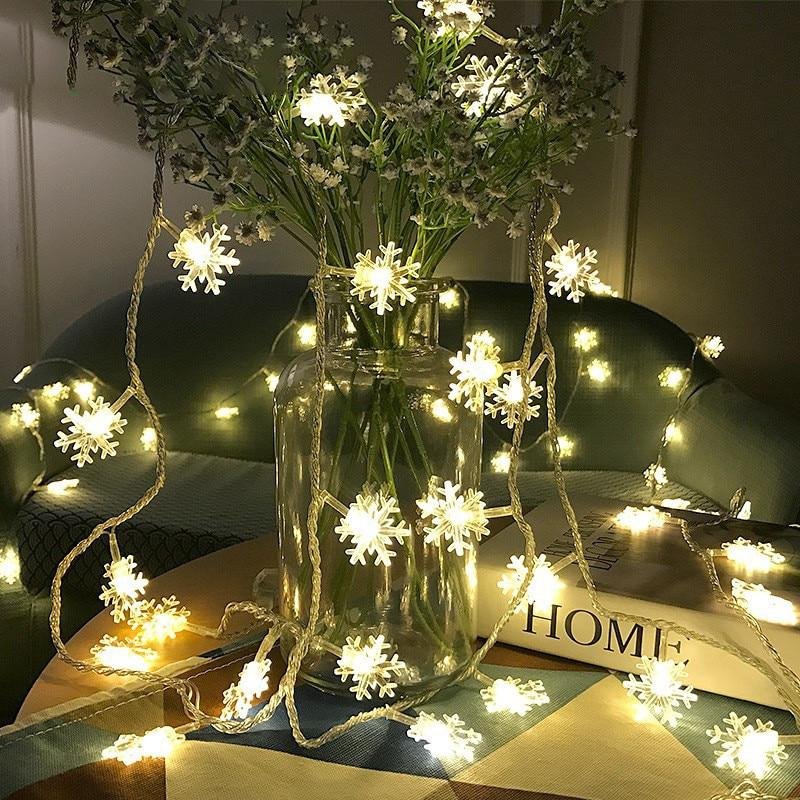 LED Snowflake Lights - String Garland Christmas Lights