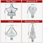 3D LED Bulb | Vintage Firework Effect Lamp with E27 Socket | 6W 85–265V | Decor, Party & Christmas Lighting | Auravia