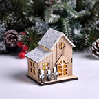 Wooden Christmas LED Light House with Warm Lighting