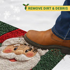 Winter love | Christmas doormat | Santa & Gingerbread man | Red | For indoor & outdoor | Non-slip & washable