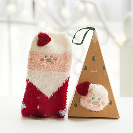 MerryFeet Cozy Christmas Socks | Plush Coral Fleece | Warm Winter Gift Box