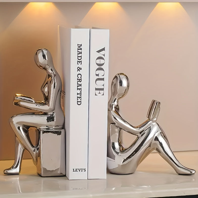LuxeCeramic - Abstract Ceramic Bookends for Elegant Interiors