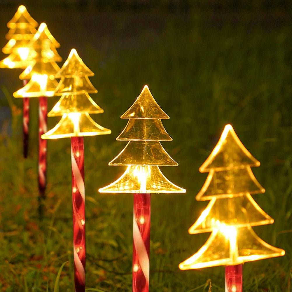 Solar Snowflake Christmas Tree Garden Lights – 5pcs. Waterproof LED Stake Lights for Magical Outdoor Christmas Décor and Year-Round Lawn Illumination