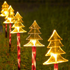 Solar Snowflake Christmas Tree Garden Lights – 5pcs. Waterproof LED Stake Lights for Magical Outdoor Christmas Décor and Year-Round Lawn Illumination