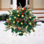 Christmas Urn Filler with LED Lights | 18" Realistic Pine Arrangement | Indoor/Outdoor Decor