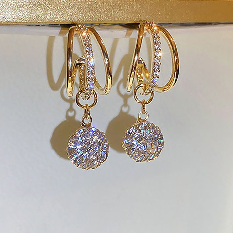 Fashion Diamond Crown Earrings