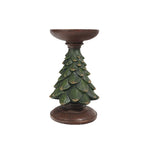 Green Cedar Christmas Tree Candle Holder Ornament