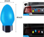 Christmas Car Magnet Decorations | Reflective Holiday Light Bulb Set | Weatherproof & Reusable