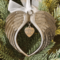 Christmas Tree Memorial Ornaments Angel Wings Bell Pendant Hanging Decoration