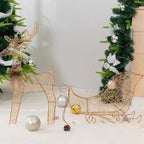 Christmas Glowing Iron Art Deer Sleigh Ornament