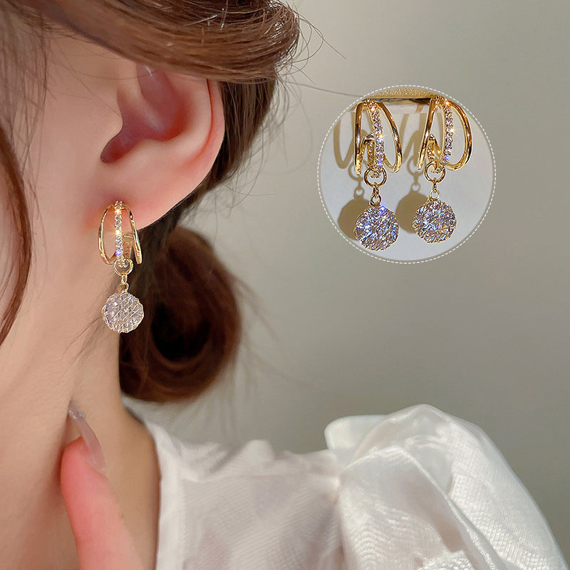 Fashion Diamond Crown Earrings