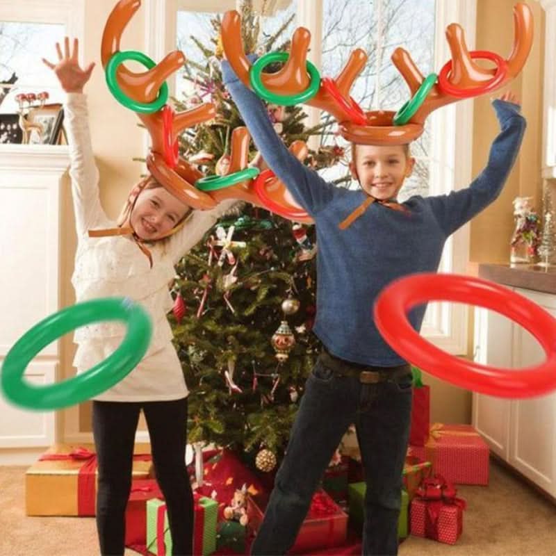 Inflatable Reindeer Antler Ring Toss Game Set