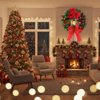 Wreath with Lantern and Ornaments for Radiant Christmas Charm