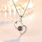 I love you roses bloom necklace in 100 languages gift set