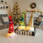 Luminous Christmas doll with warm, yellow glow for festive decoration