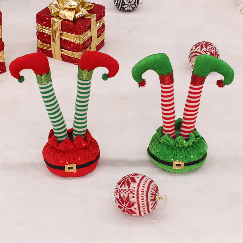 Grinch Thief Elf Legs Holiday Ornament