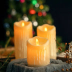 LED candles with flicker effect in ivory white