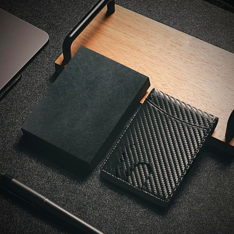 Theft-proof magnetic card holder made of genuine leather