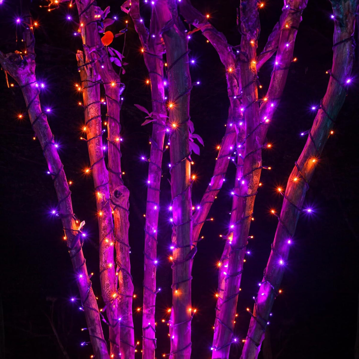 Halloween LED String Lights – Purple and Orange Fairy Lights for Outdoor Terrace, Garden, Street, Home, Christmas, and Party Decor