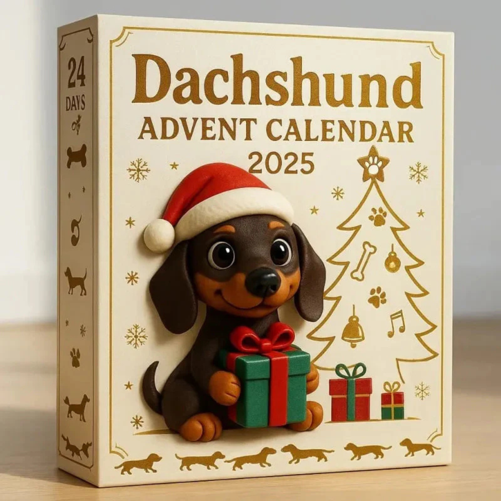 Dog Advent Calendar Christmas Gift Collectible Figurines Set