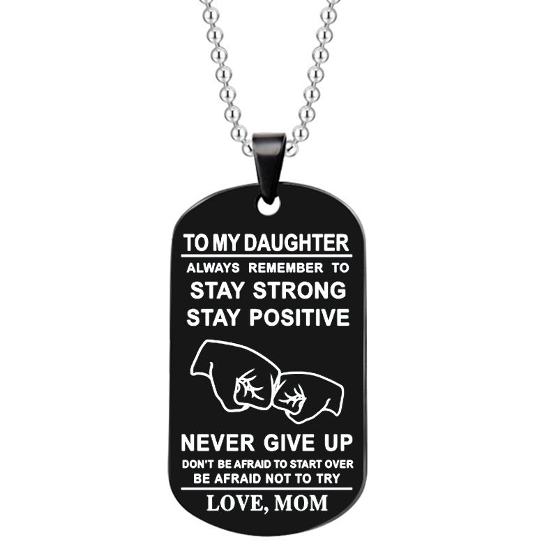 English Alphabet Stainless Steel Necklace