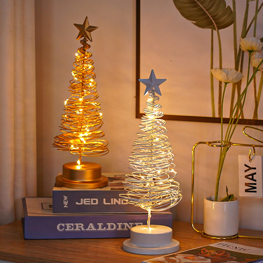 Table Lamp with LED Lights and Metal Tree