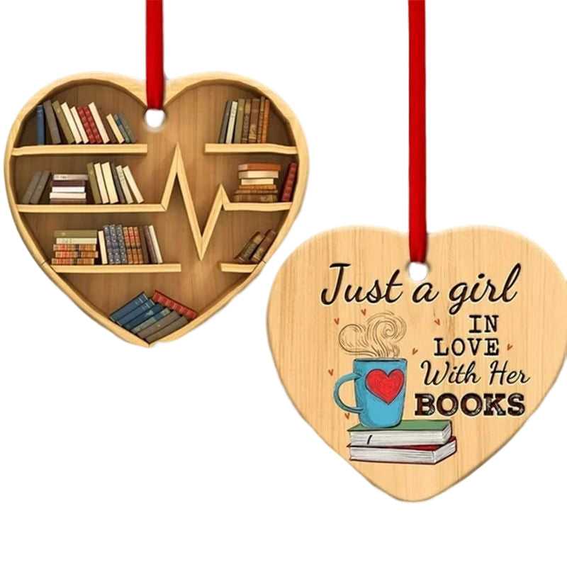 Book Lovers Heart Ornament