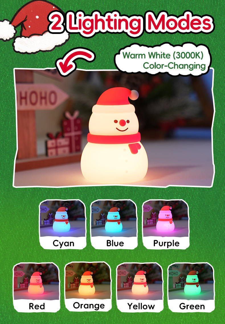 Creative Holiday Silicone Snowman Night Light
