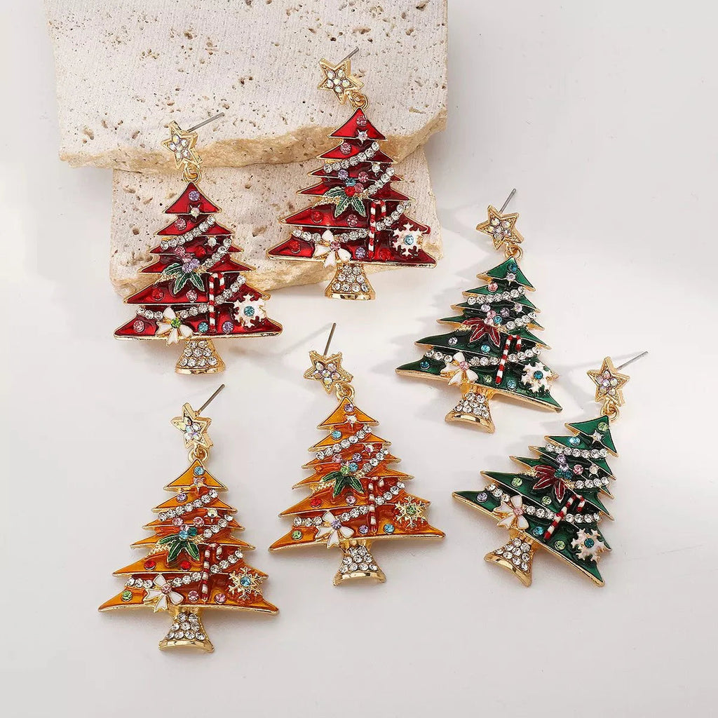 Christmas Tree Dangle Earrings