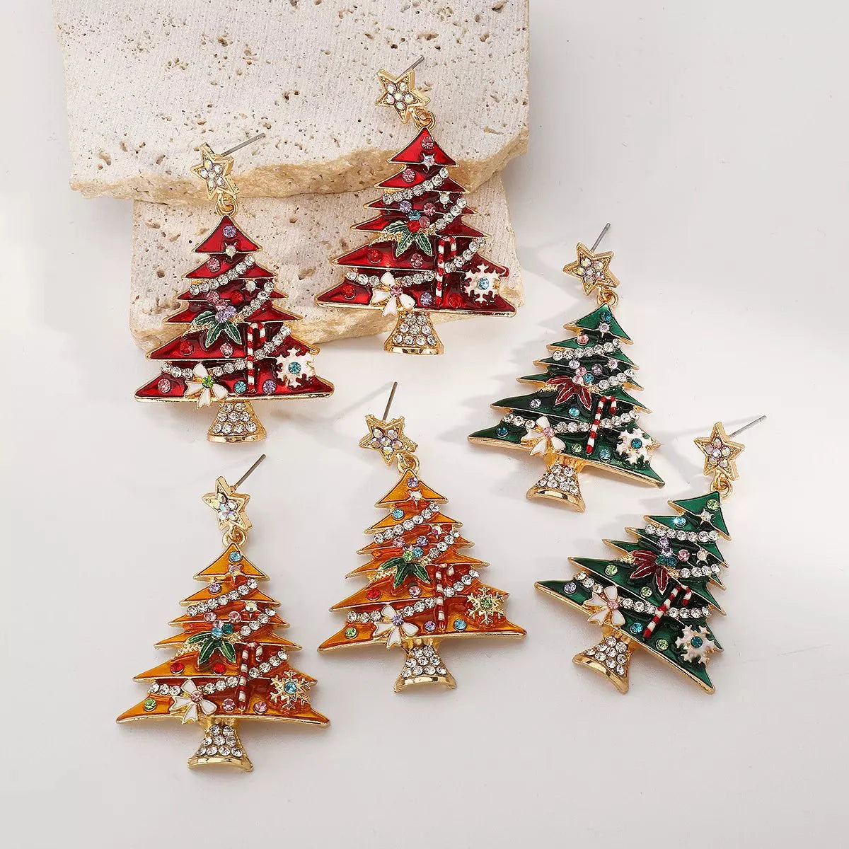 Christmas Tree Dangle Earrings