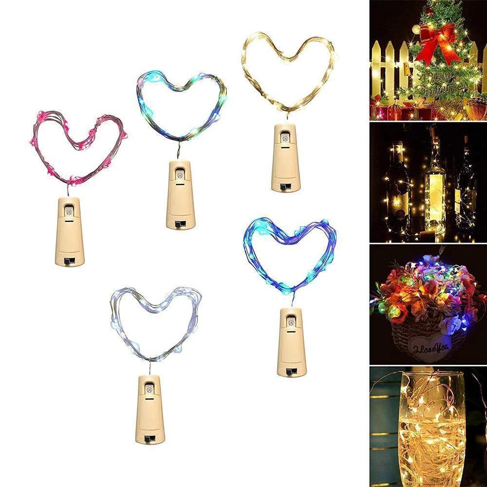 5 pieces LED bottle light night light made of cork gift decoration