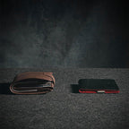 Theft-proof magnetic card holder made of genuine leather